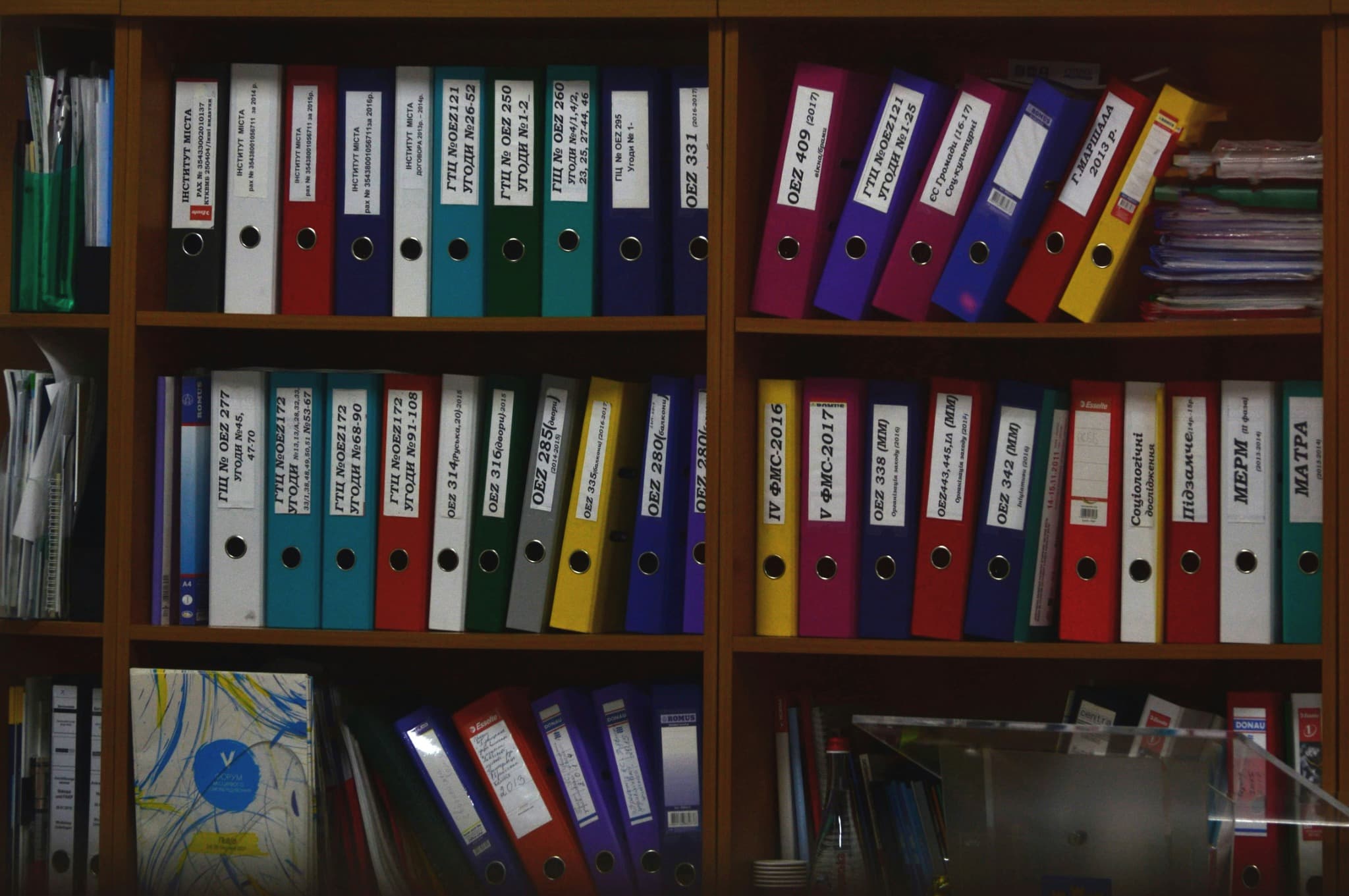 Organized business binders and records